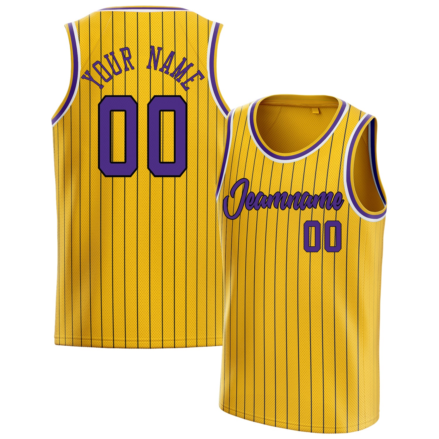 Benutzerdefiniertes Professionelles Gold Lila Basketballtrikot BS01240621SH067