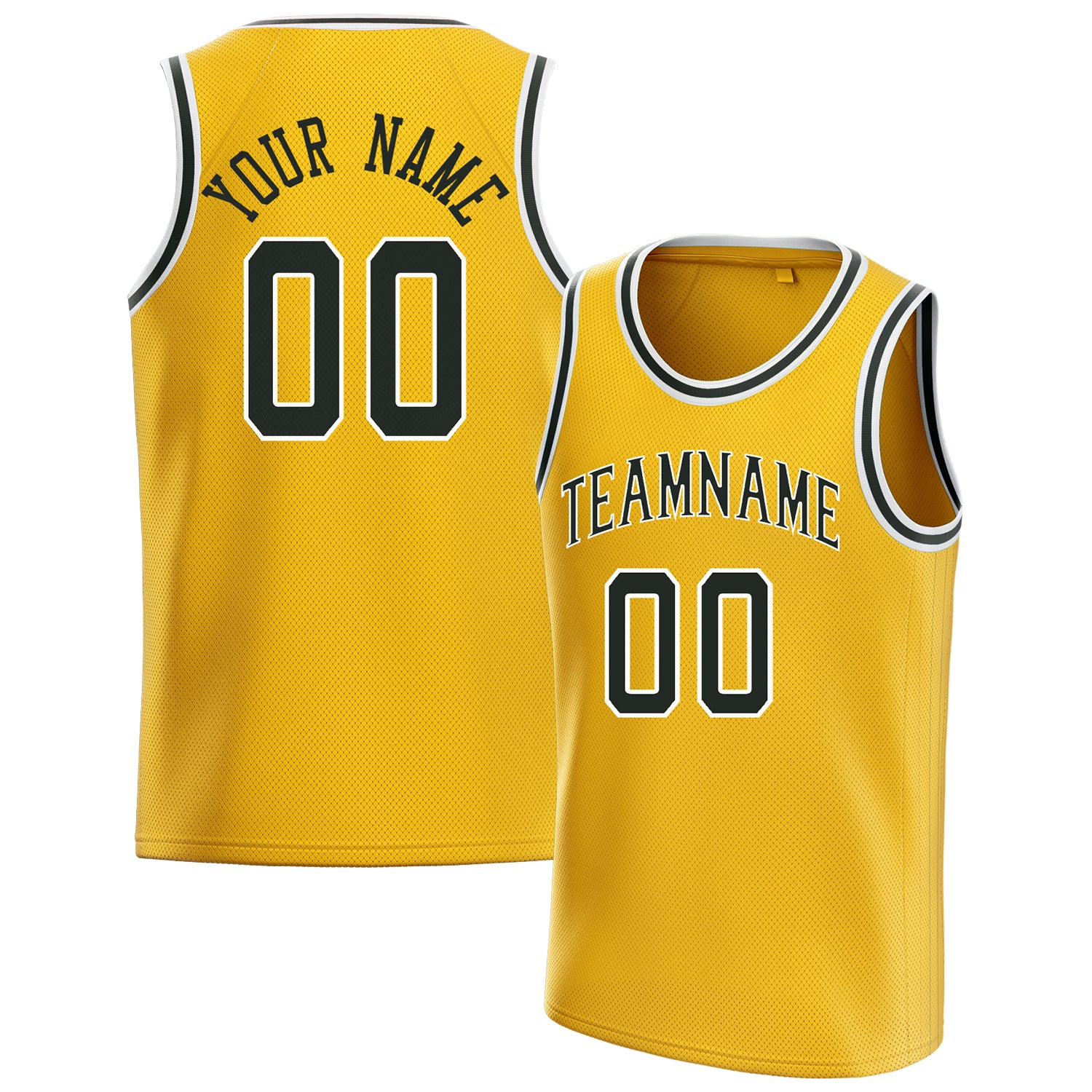 Benutzerdefiniertes Professionelles Gold Schwarz Basketballtrikot BS01240621SH068