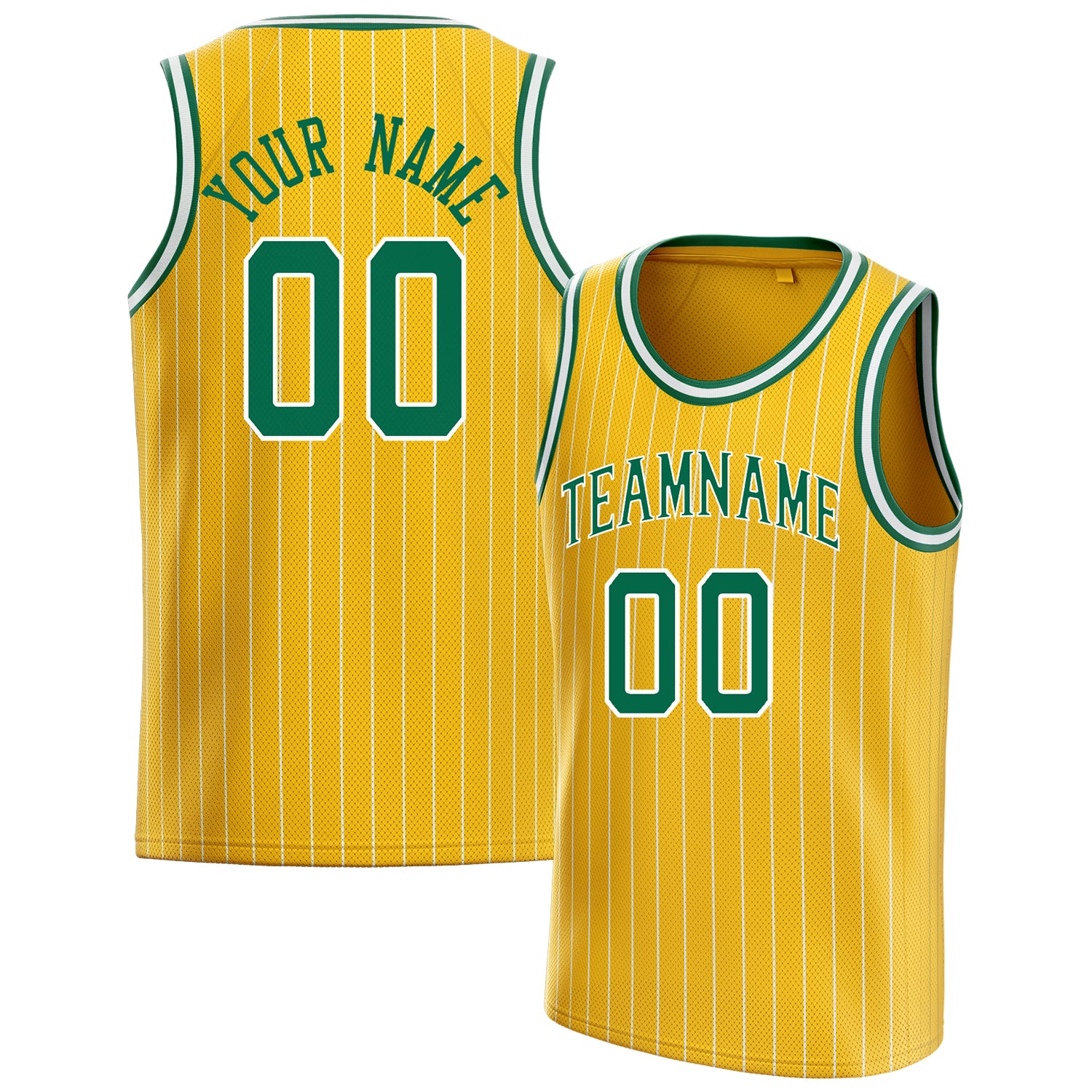 Benutzerdefiniertes Professionelles Gold Kelly Grün Basketballtrikot BS01240621SH069