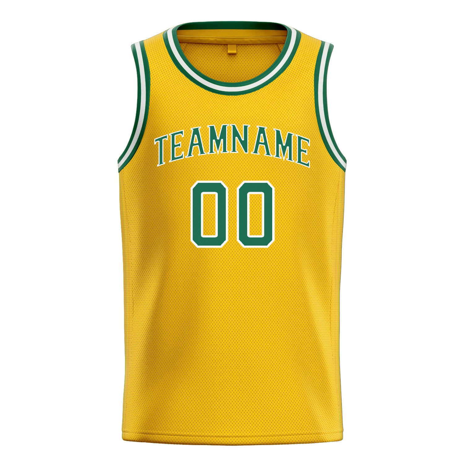 Benutzerdefiniertes Professionelles Gold Kelly Grün Basketballtrikot