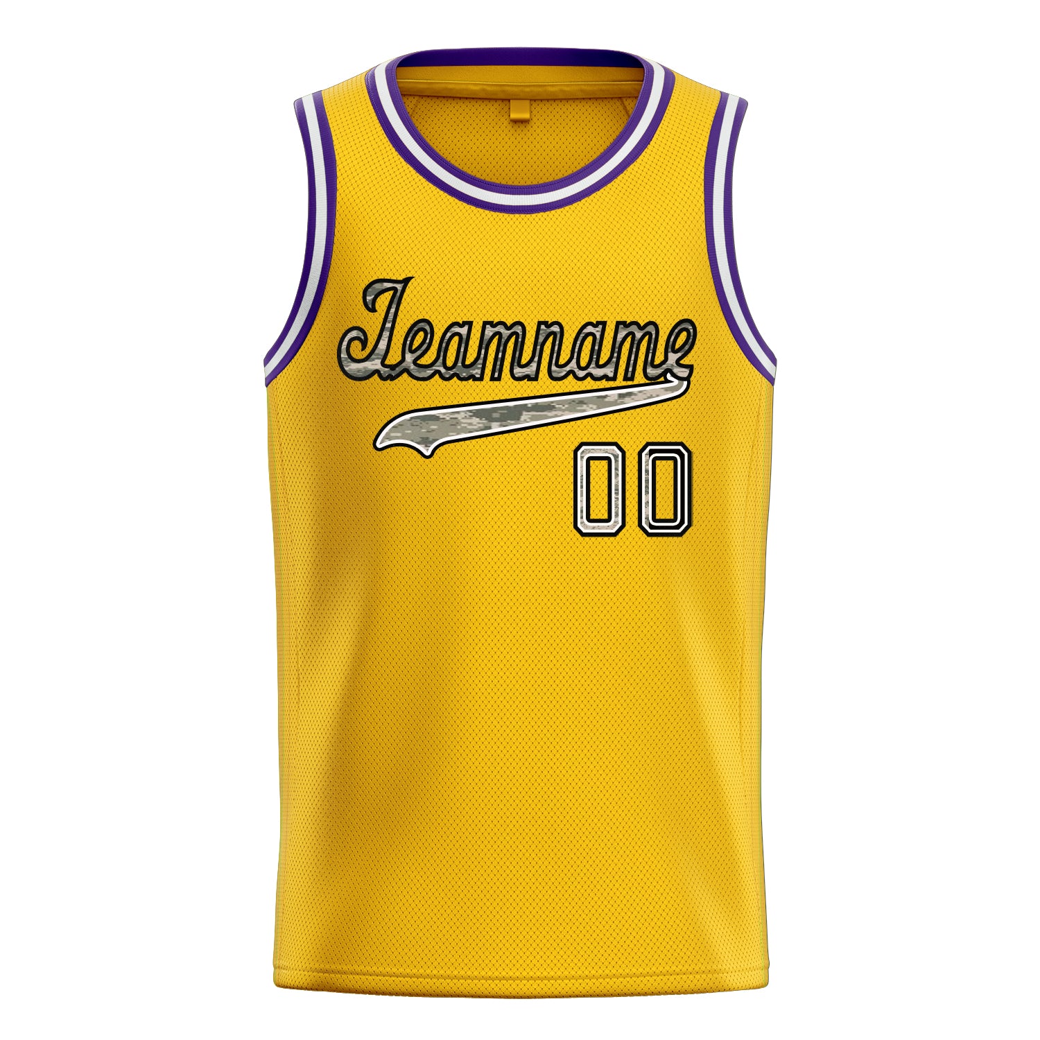 Benutzerdefiniertes Professionelles Gold Camo Basketballtrikot