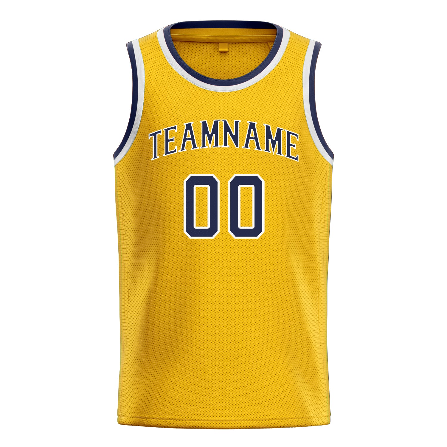 Benutzerdefiniertes Professionelles Gold Marineblau Basketballtrikot