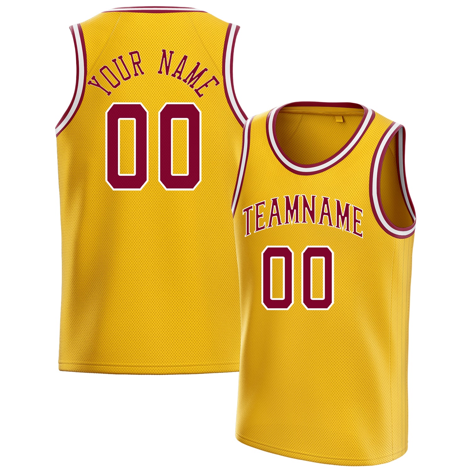 Benutzerdefiniertes Professionelles Gold Rot Basketballtrikot BS01240621SH077