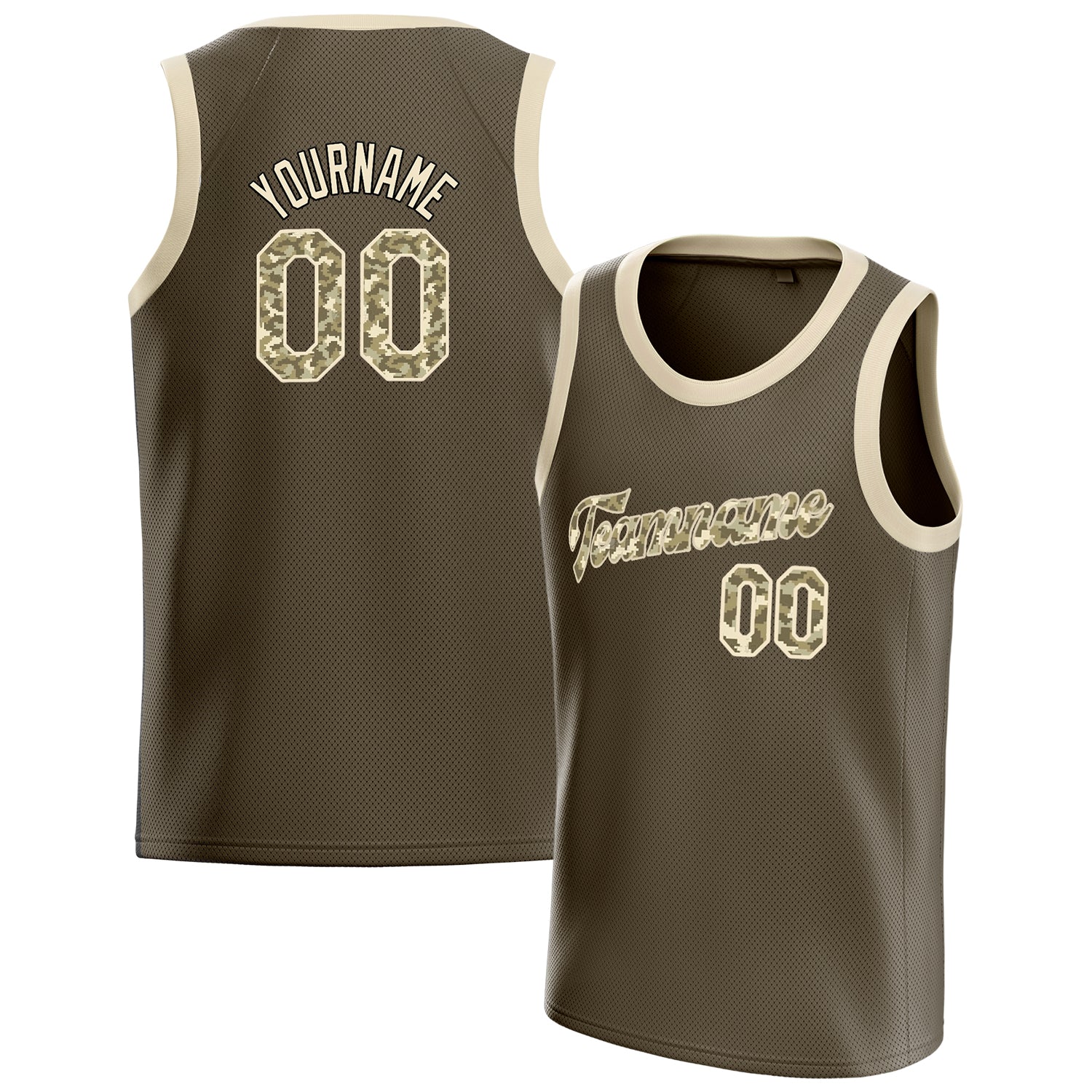 Benutzerdefiniertes Professionelles Oliv Camo Basketballtrikot BS01240621XE219