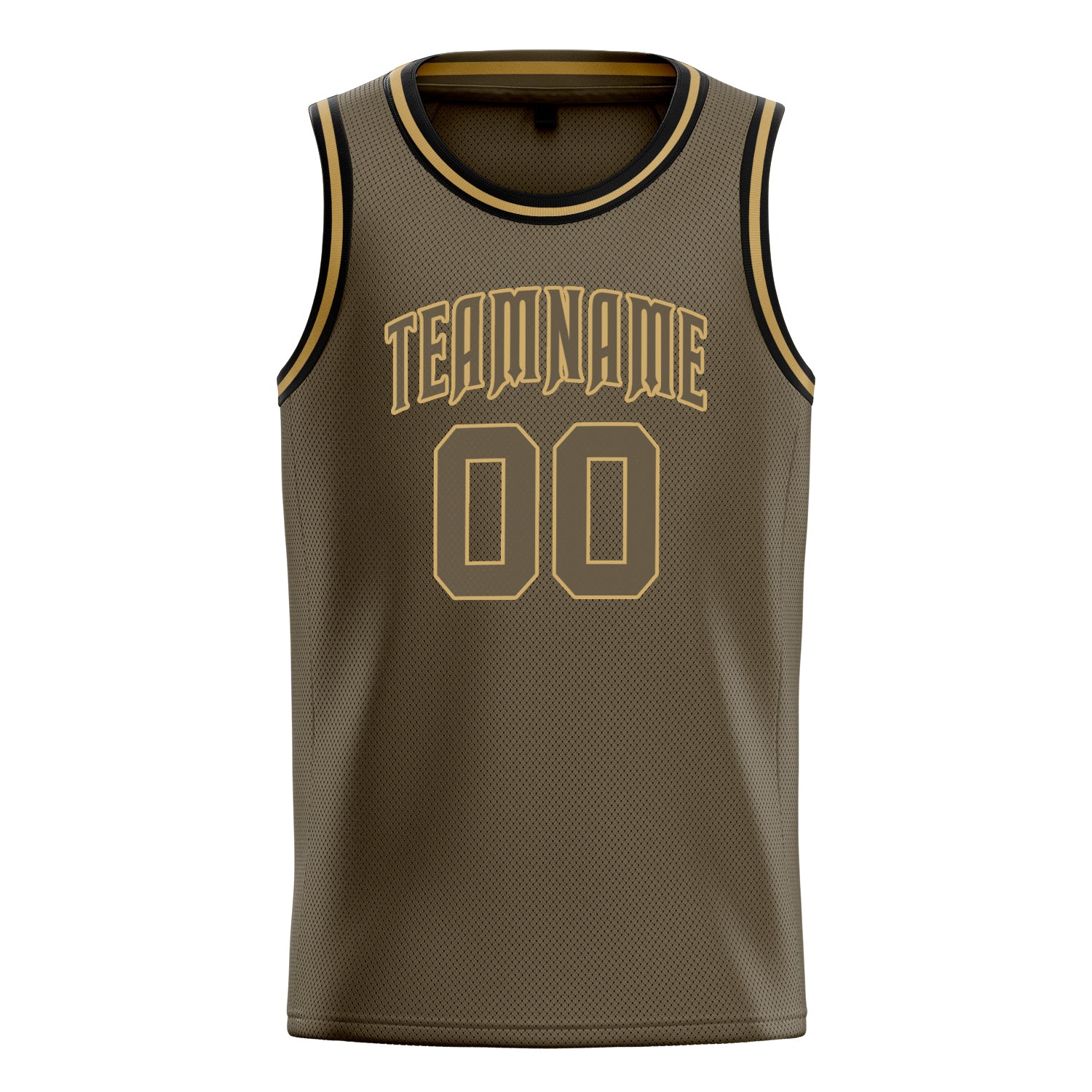 Benutzerdefiniertes Professionelles Oliv Old-Gold Basketballtrikot