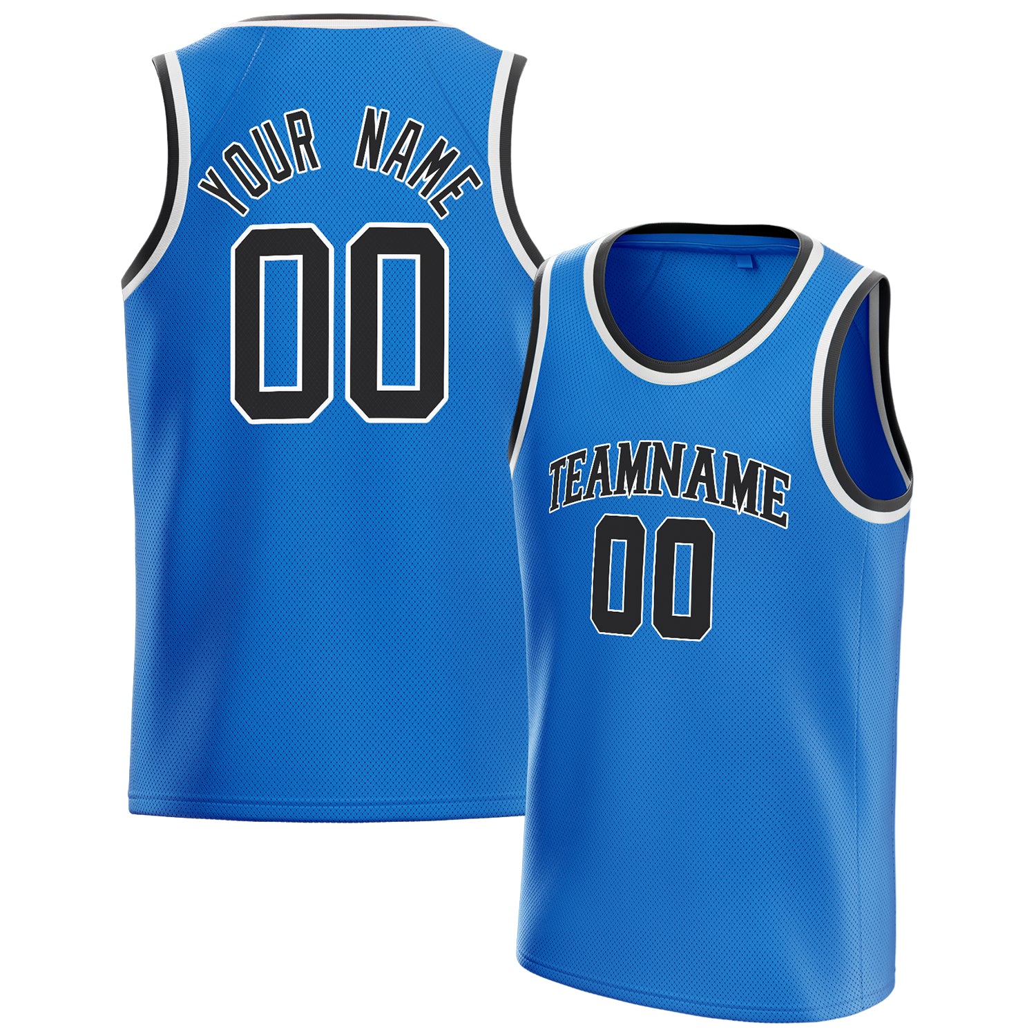 Benutzerdefiniertes Professionelles Blau Schwarz Basketballtrikot BS01240621XY021