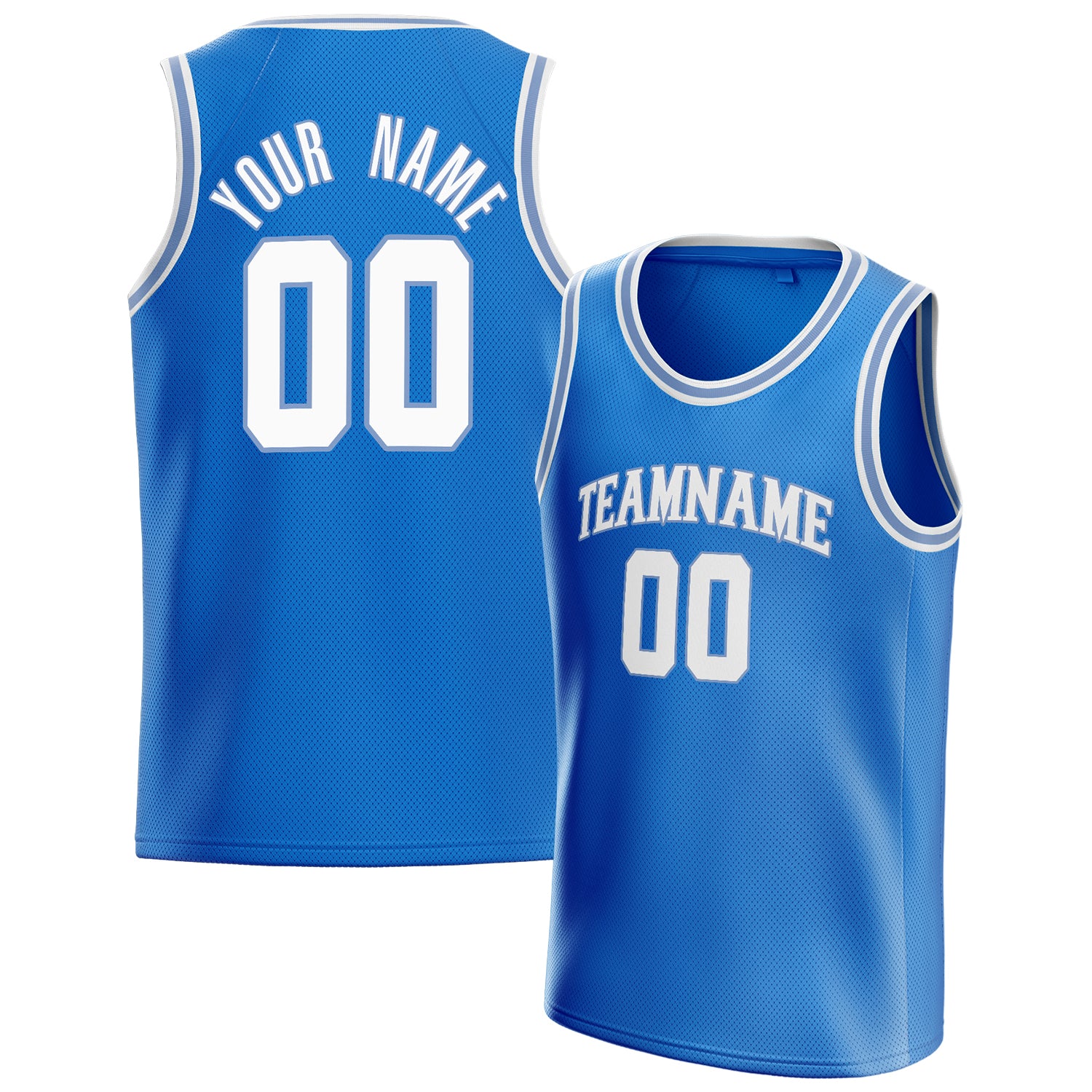 Benutzerdefiniertes Professionelles Blau Weiß Basketballtrikot BS01240621XY025