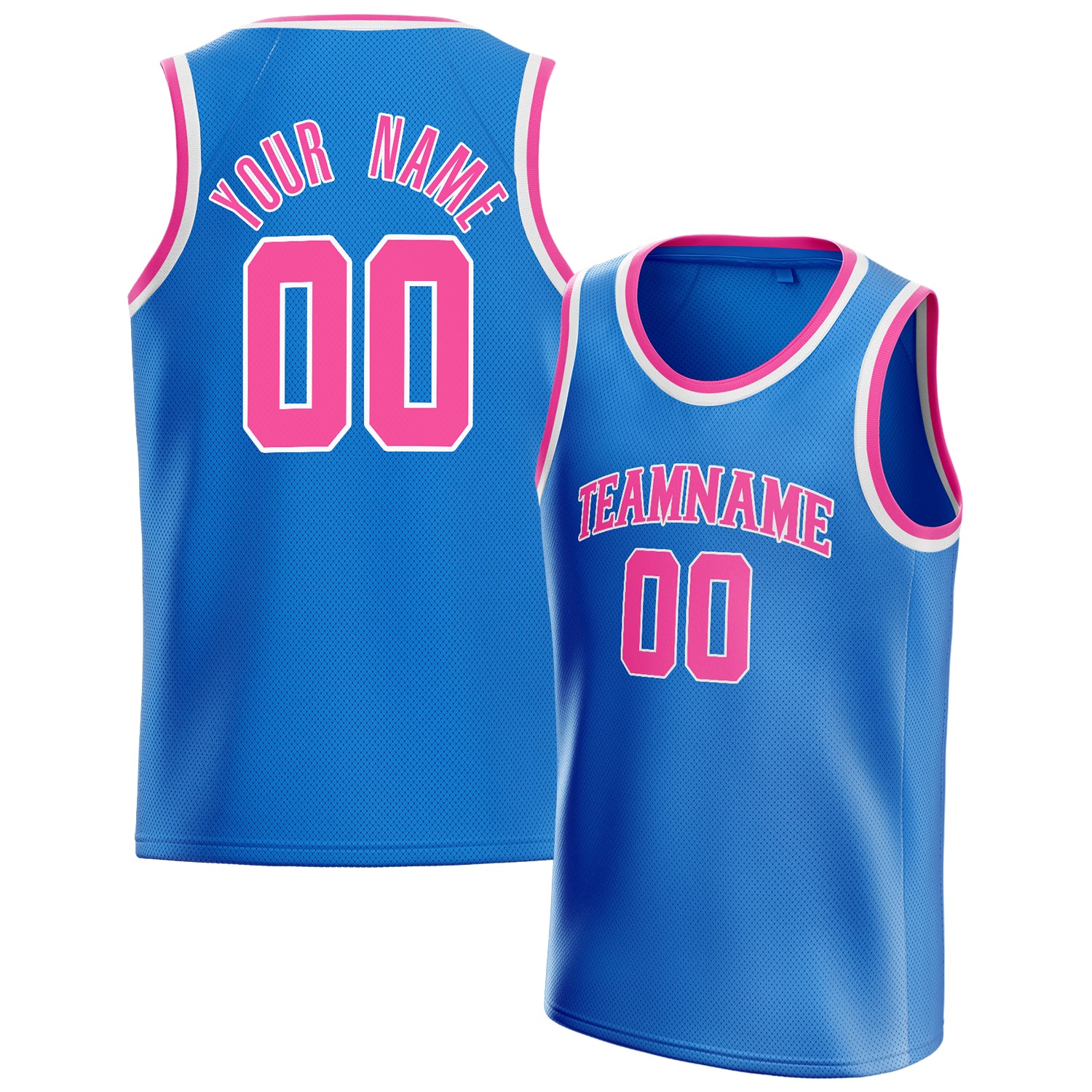 Benutzerdefiniertes Professionelles Blau Rosa Basketballtrikot BS01240621XY030