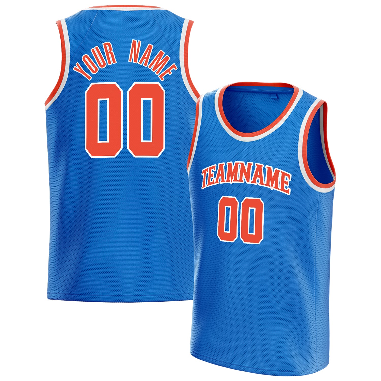 Benutzerdefiniertes Professionelles Blau Orange Basketballtrikot BS01240621XY033