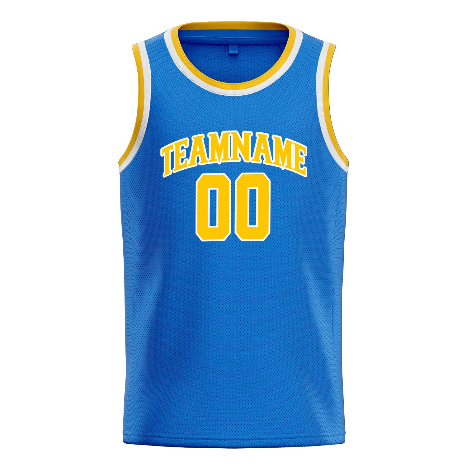 Benutzerdefiniertes Professionelles Blau Gold Basketballtrikot