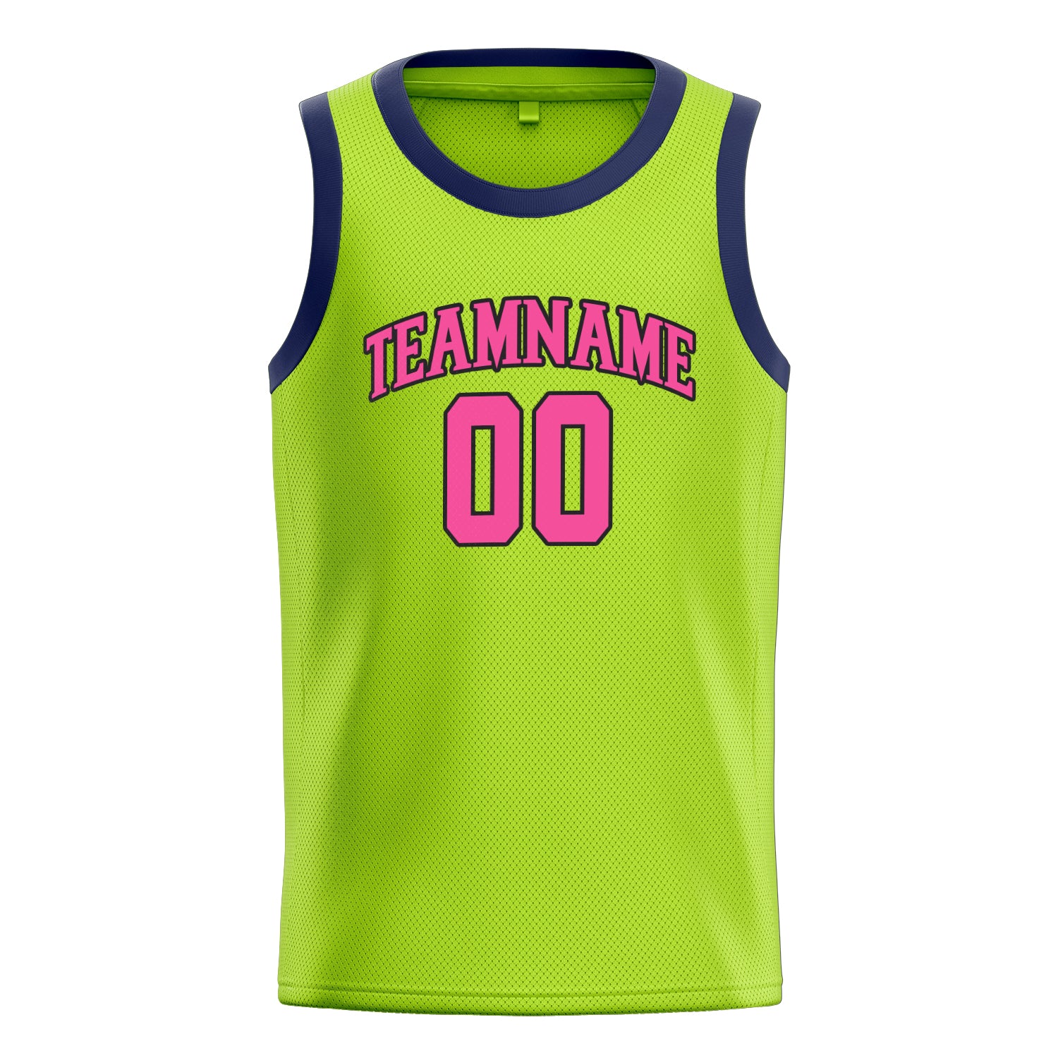 Benutzerdefiniertes Professionelles Neongrün Rosa Basketballtrikot