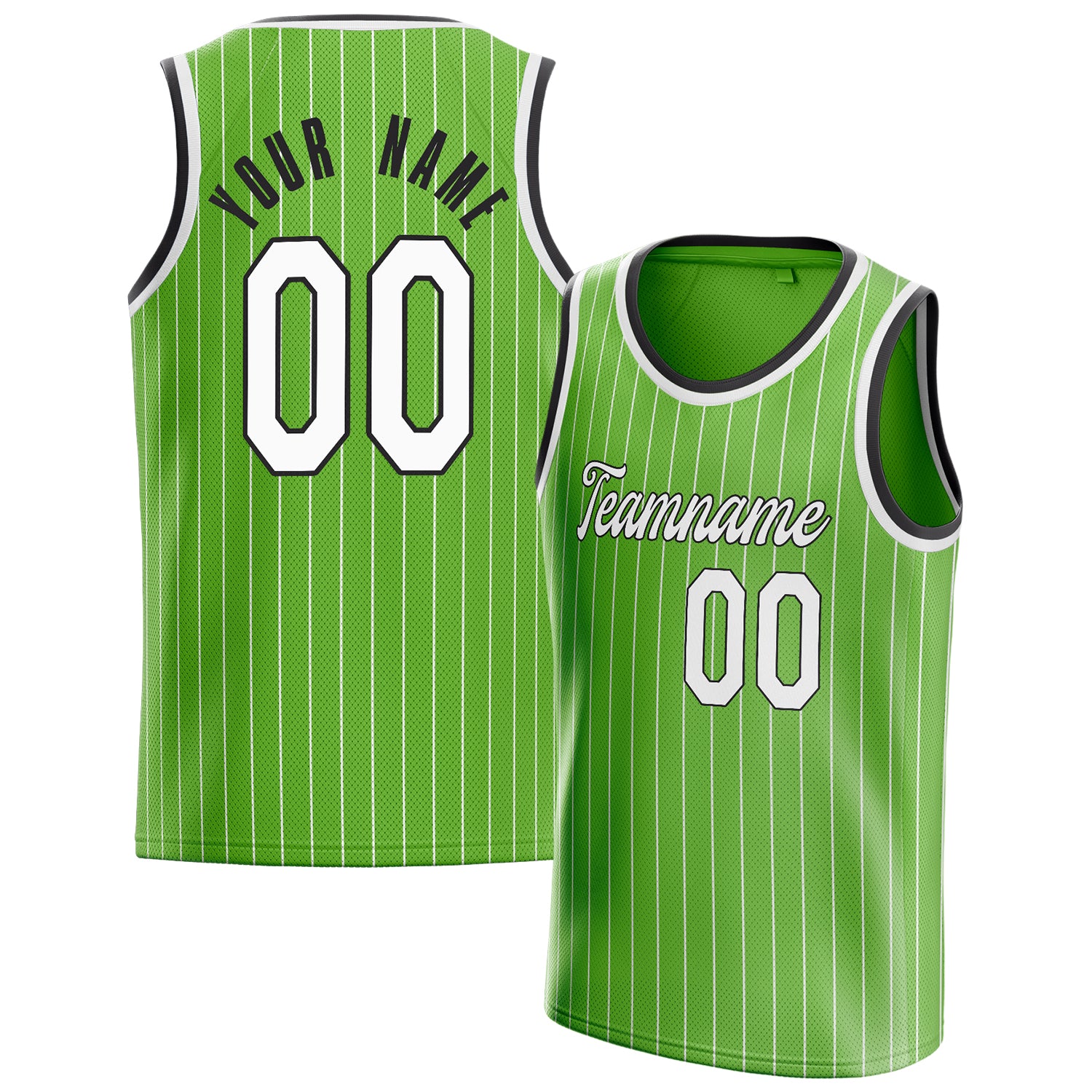 Benutzerdefiniertes Professionelles Neongrün Weiß Basketballtrikot BS01240621XY099