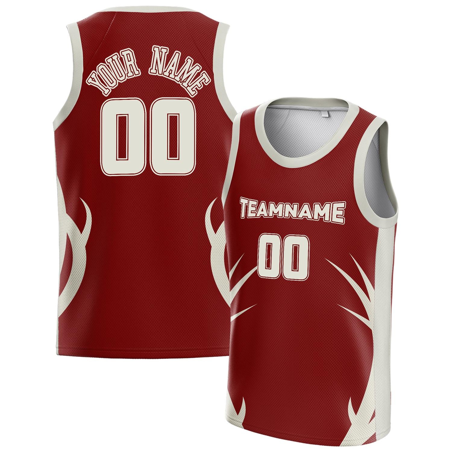 Benutzerdefiniertes Professionelles Kastanienbraun Creme Basketballtrikot BS01240808JC018