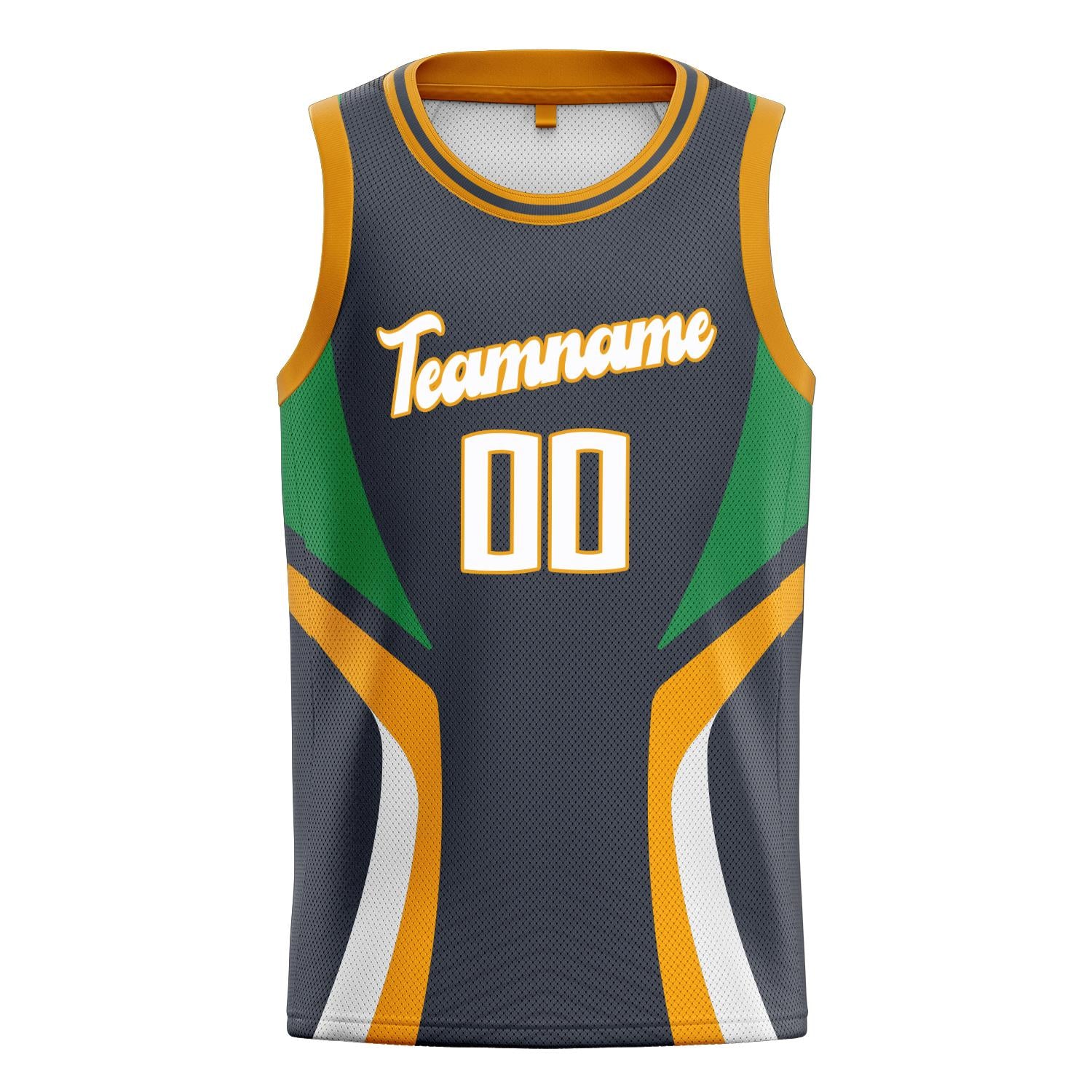 Benutzerdefiniertes Professionelles Grau Gold Basketballtrikot