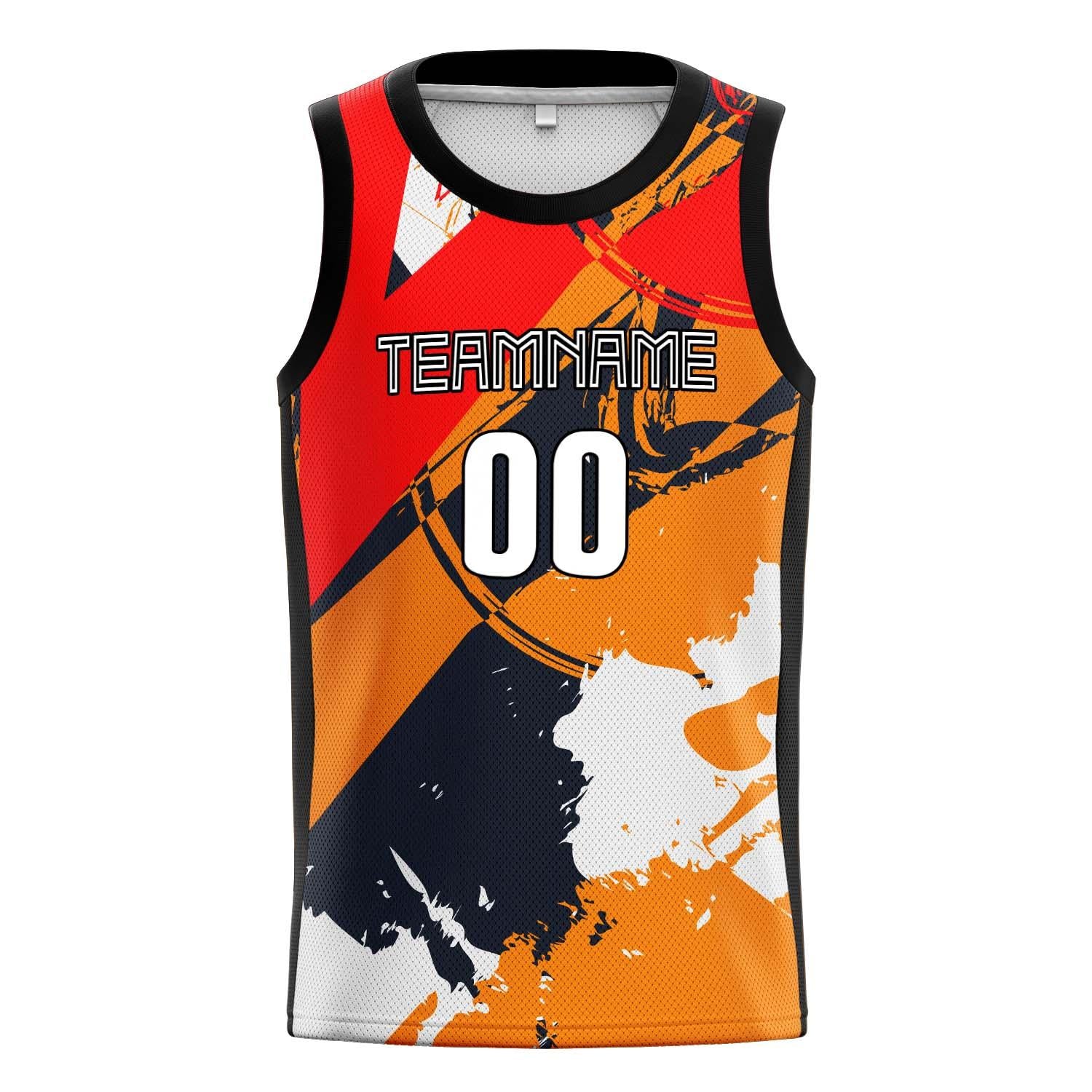 Benutzerdefiniertes Professionelles Orange Schwarz Basketballtrikot