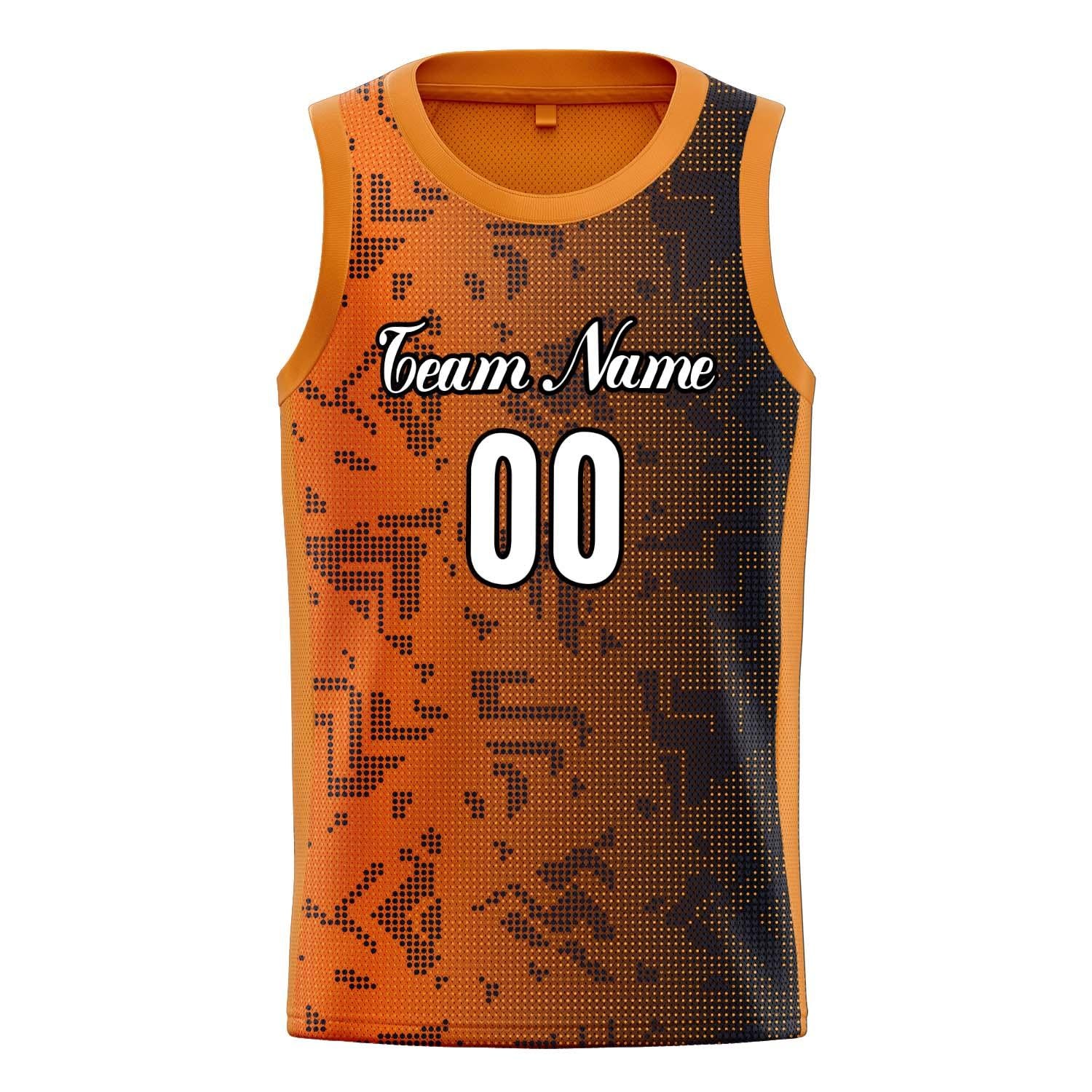 Benutzerdefiniertes Professionelles Orange Schwarz Basketballtrikot