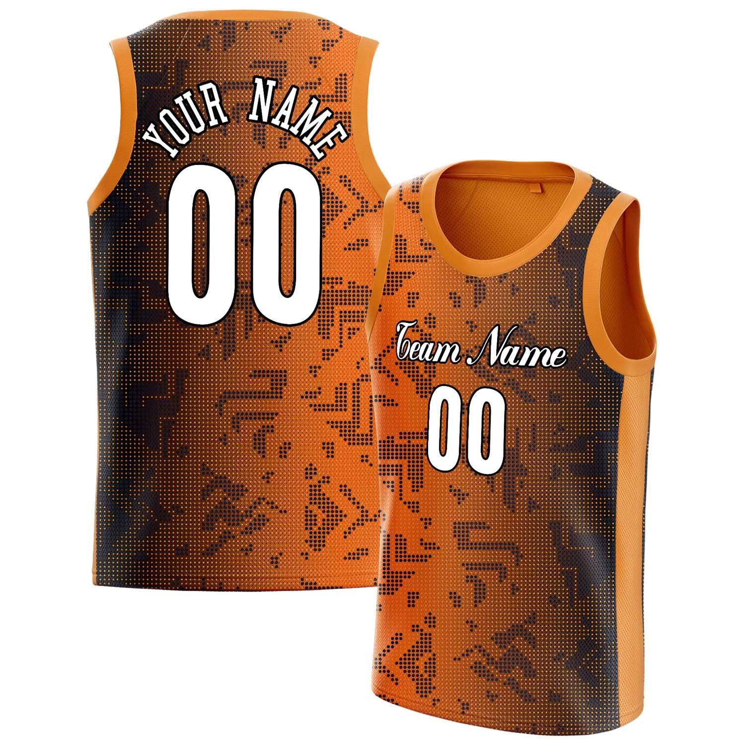 Benutzerdefiniertes Professionelles Orange Schwarz Basketballtrikot BS01240808JG036