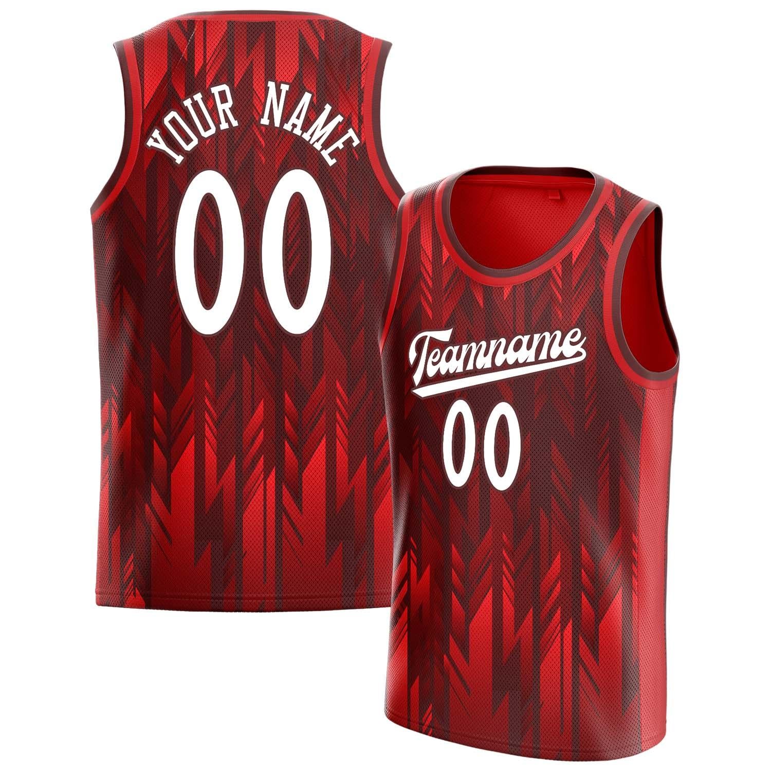 Benutzerdefiniertes Professionelles Rot Weiß Basketballtrikot BS01240808JG043