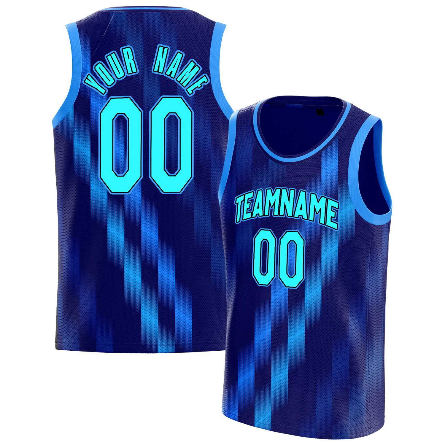 Benutzerdefiniertes Professionelles Marineblau Blau Basketballtrikot BS01240808XE001