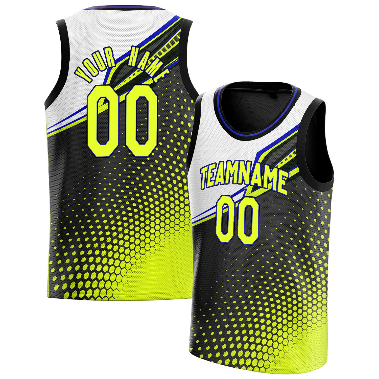 Benutzerdefiniertes Professionelles Schwarz Chartreuse Basketballtrikot BS01240808XE004