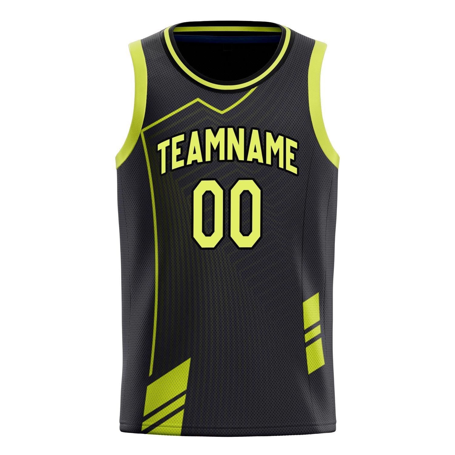 Benutzerdefiniertes Professionelles Schwarz Neon Gelb Basketballtrikot