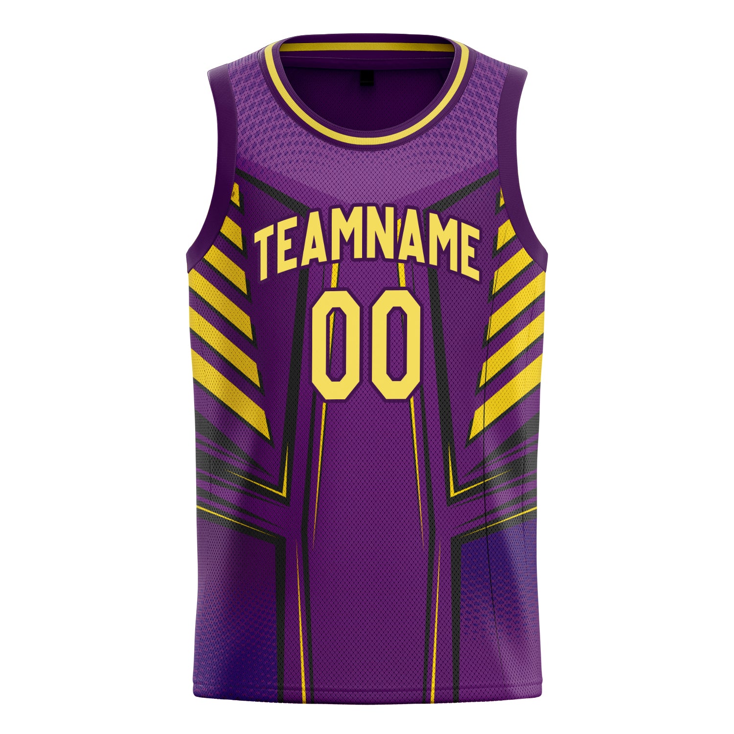 Benutzerdefiniertes Professionelles Lila Gold Basketballtrikot