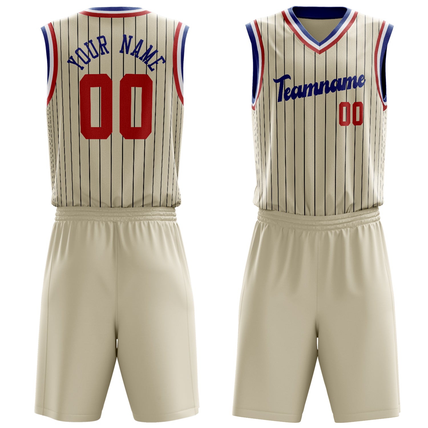 Maßgeschneidertes professionelles Creme Rot Basketballtrikot-Set BS03240701JC050