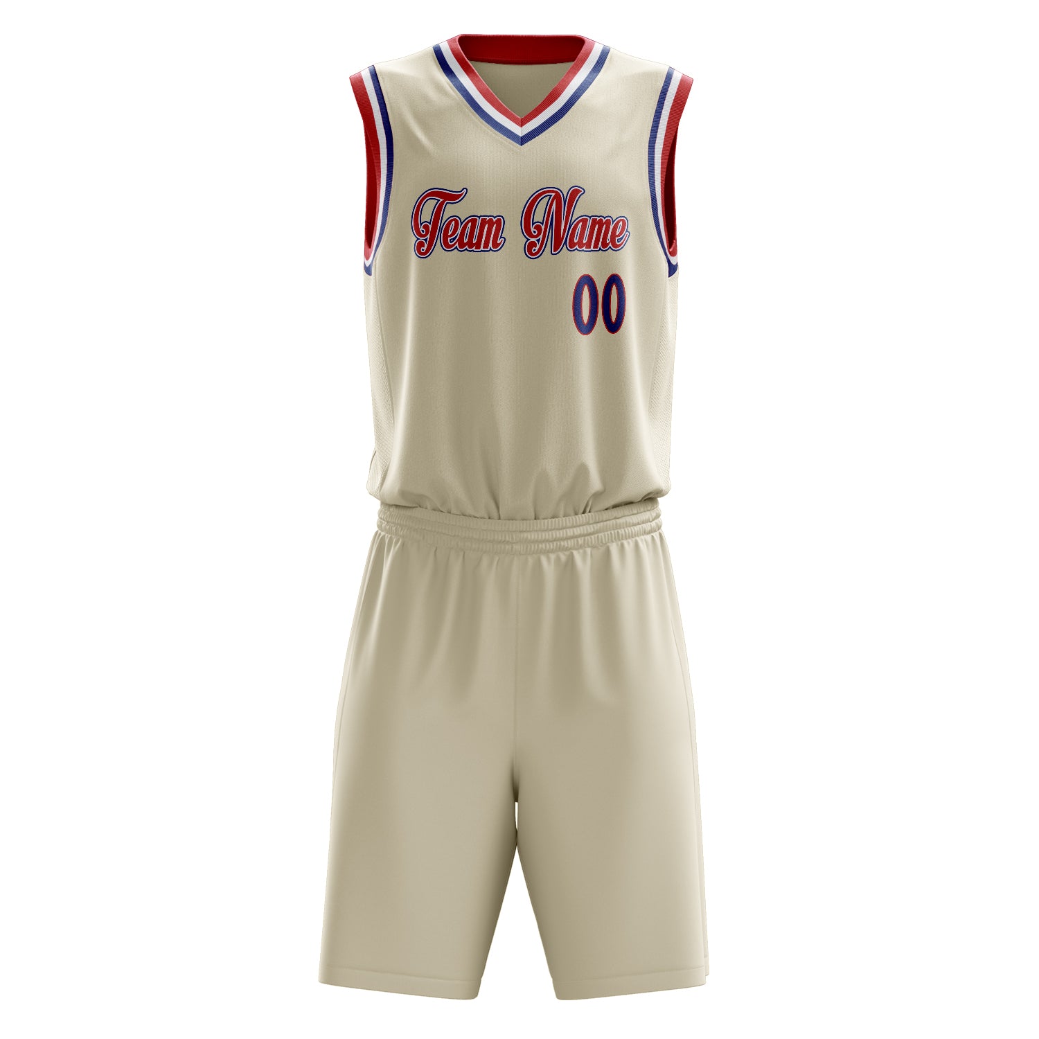 Maßgeschneidertes professionelles Creme Königsblau Basketballtrikot-Set