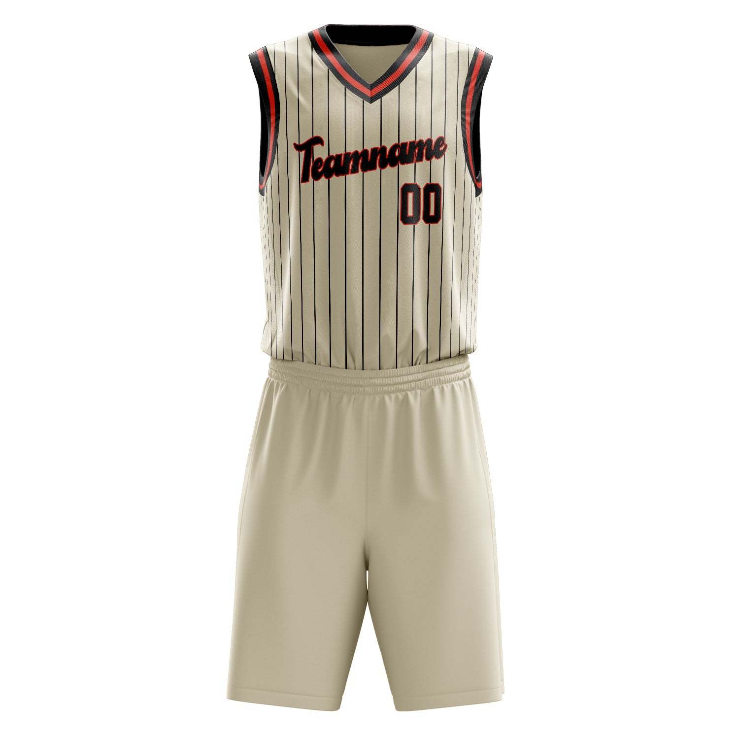 Maßgeschneidertes professionelles Creme Schwarz Basketballtrikot-Set