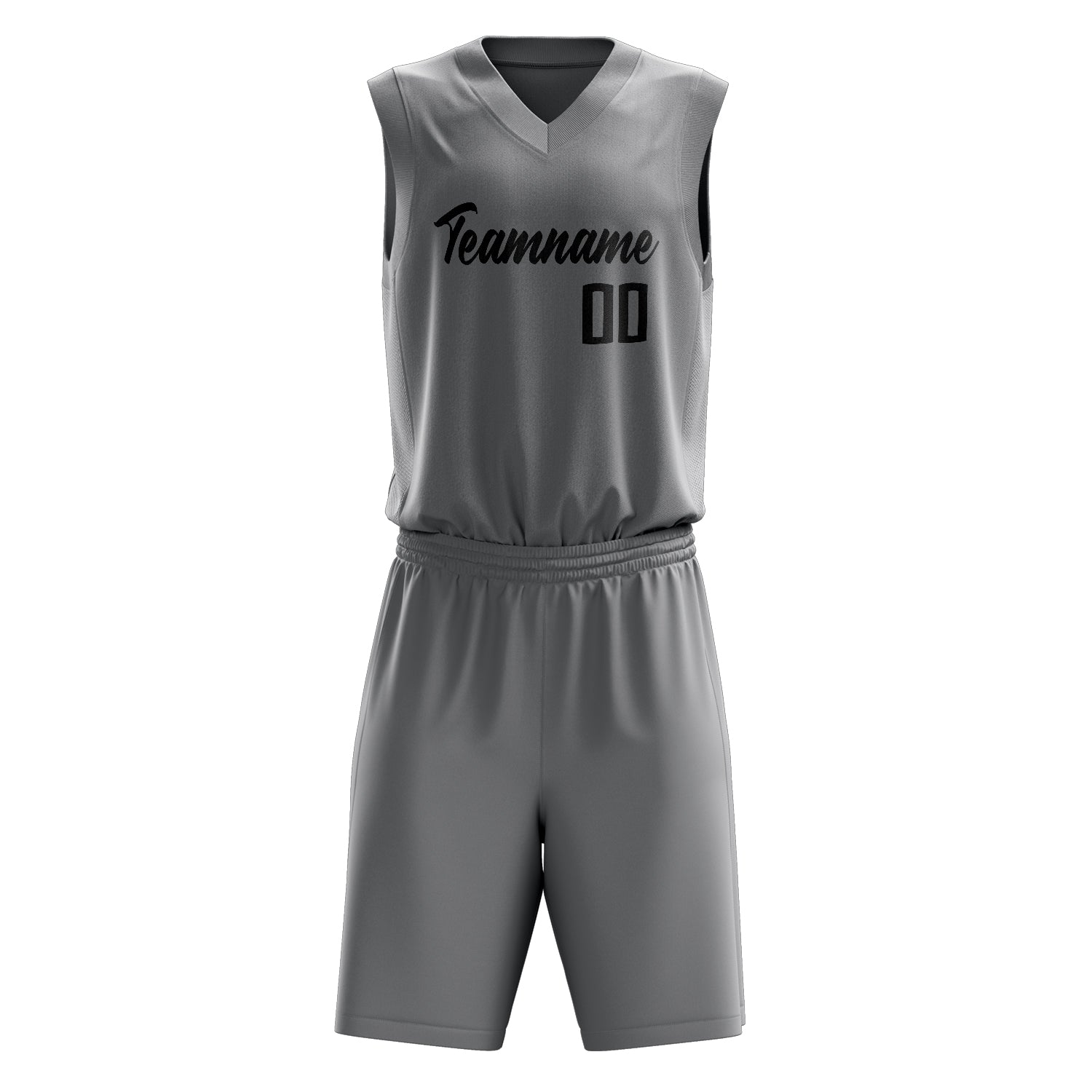 Maßgeschneidertes professionelles Grau Schwarz Basketballtrikot-Set