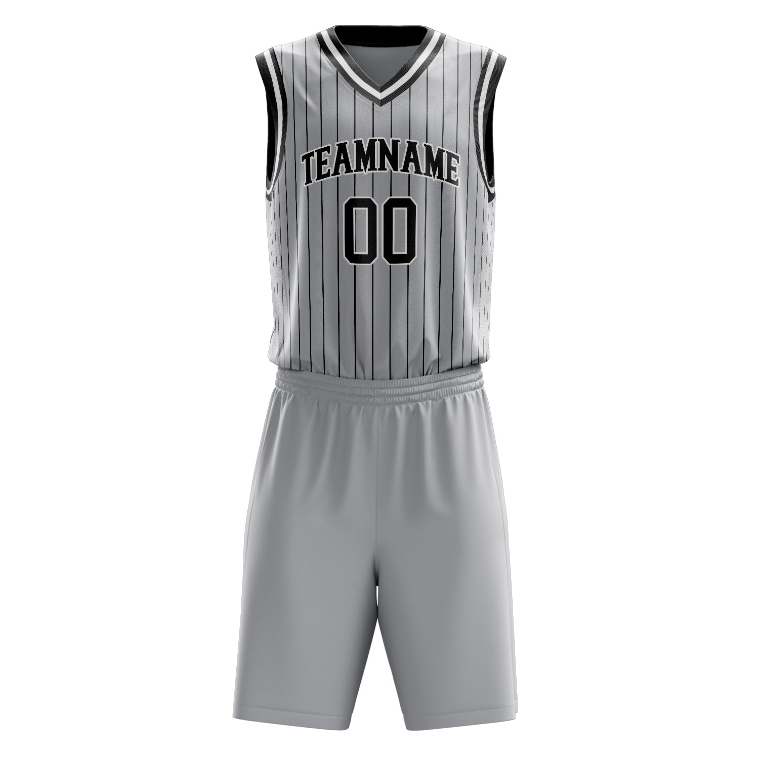 Maßgeschneidertes professionelles Grau Schwarz Basketballtrikot-Set