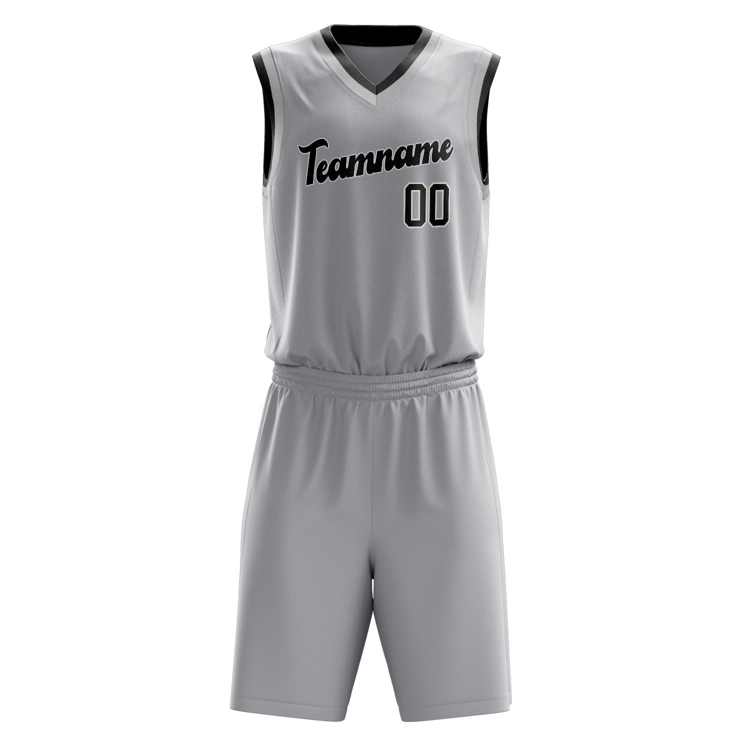 Maßgeschneidertes professionelles Grau Schwarz Basketballtrikot-Set