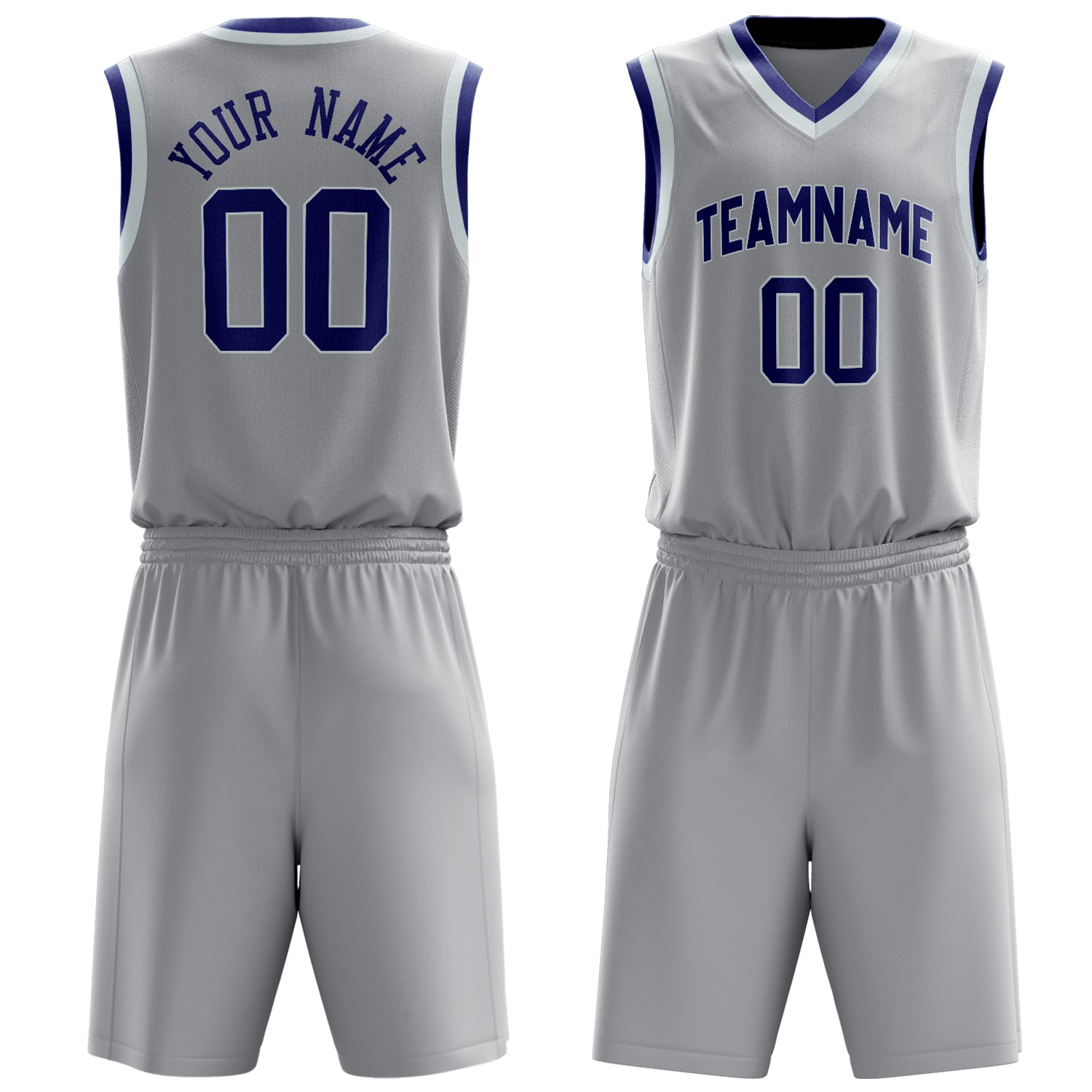 Maßgeschneidertes professionelles Grau Lila Basketballtrikot-Set BS03240701JC096