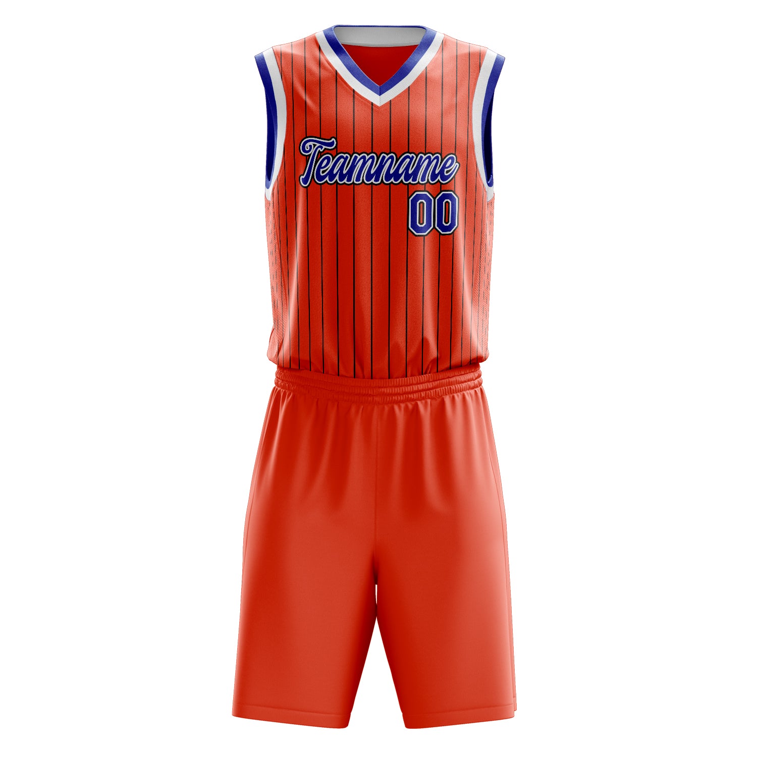 Maßgeschneidertes professionelles Orange Königsblau Basketballtrikot-Set