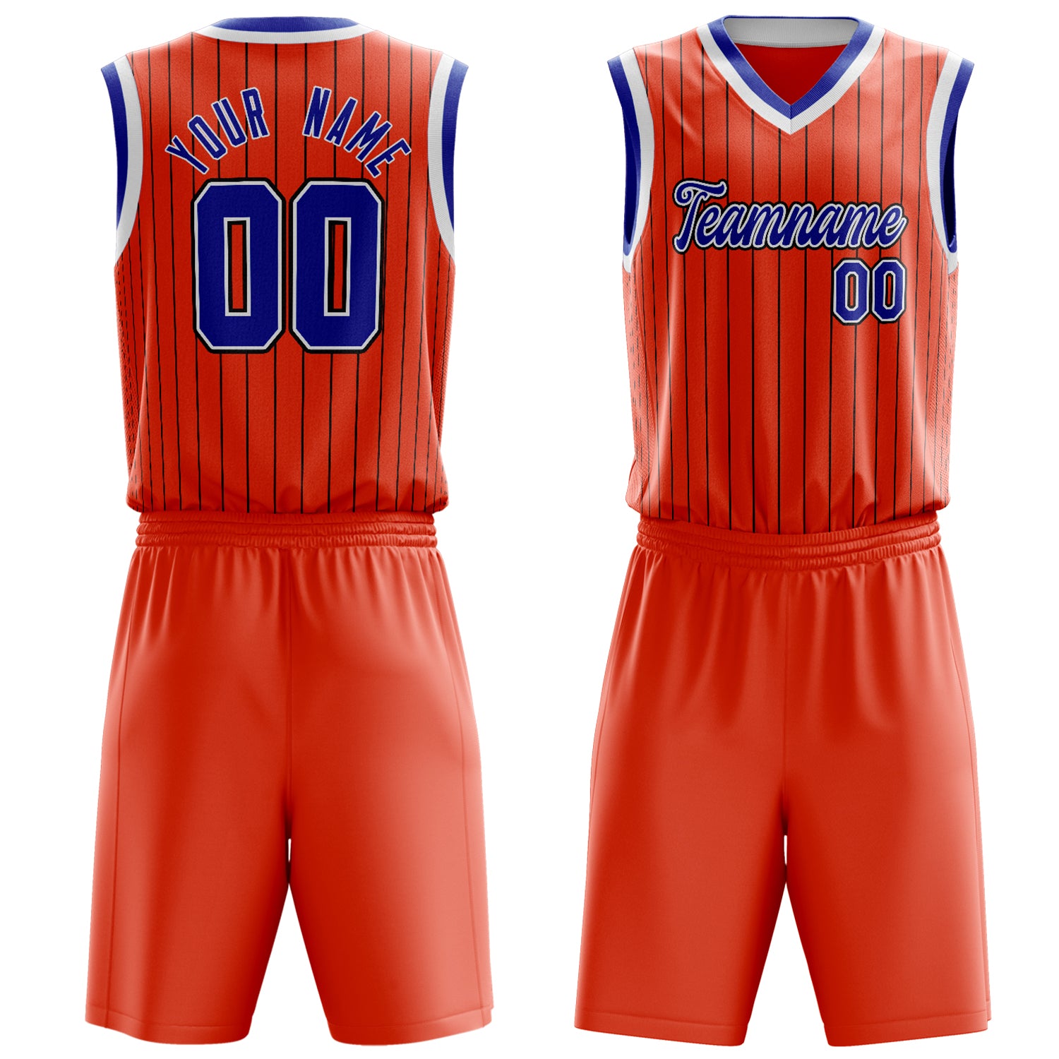 Maßgeschneidertes professionelles Orange Königsblau Basketballtrikot-Set BS03240701JG142