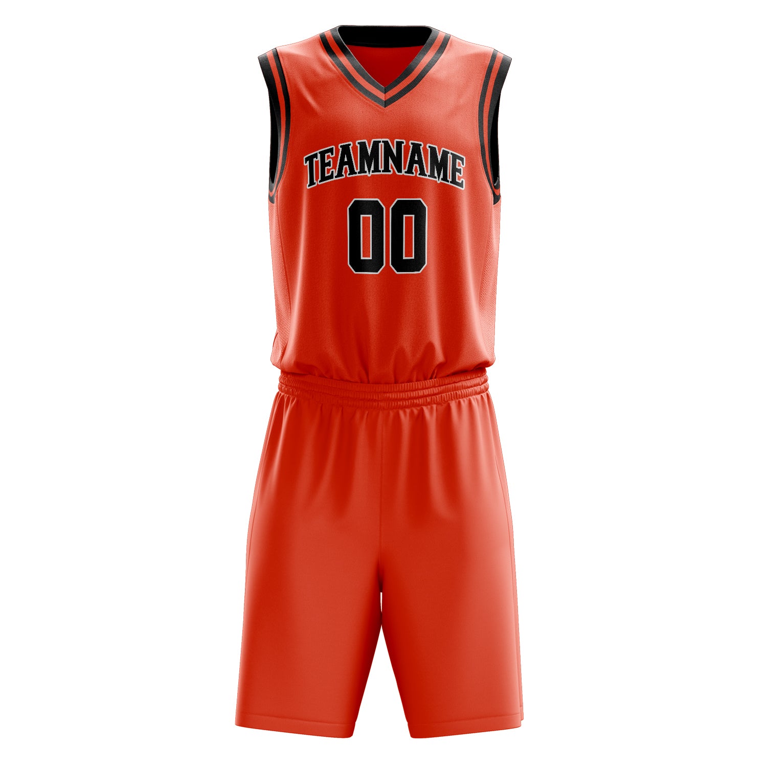 Maßgeschneidertes professionelles Orange Schwarz Basketballtrikot-Set