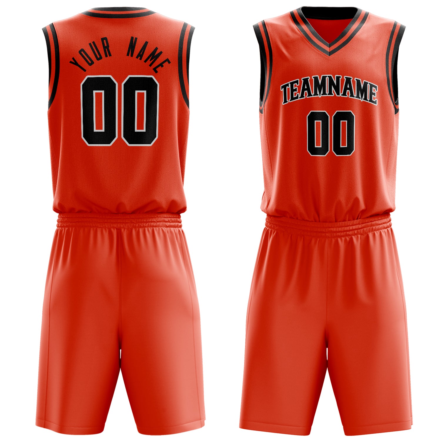 Maßgeschneidertes professionelles Orange Schwarz Basketballtrikot-Set BS03240701JG147