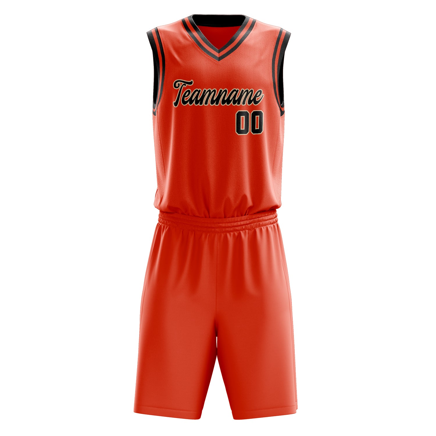 Maßgeschneidertes professionelles Orange Schwarz Basketballtrikot-Set