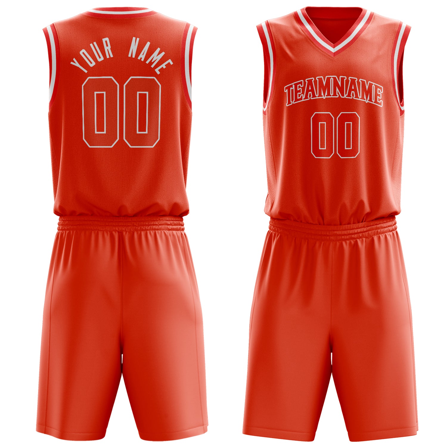 Maßgeschneidertes professionelles Orange Weiß Basketballtrikot-Set BS03240701JG151