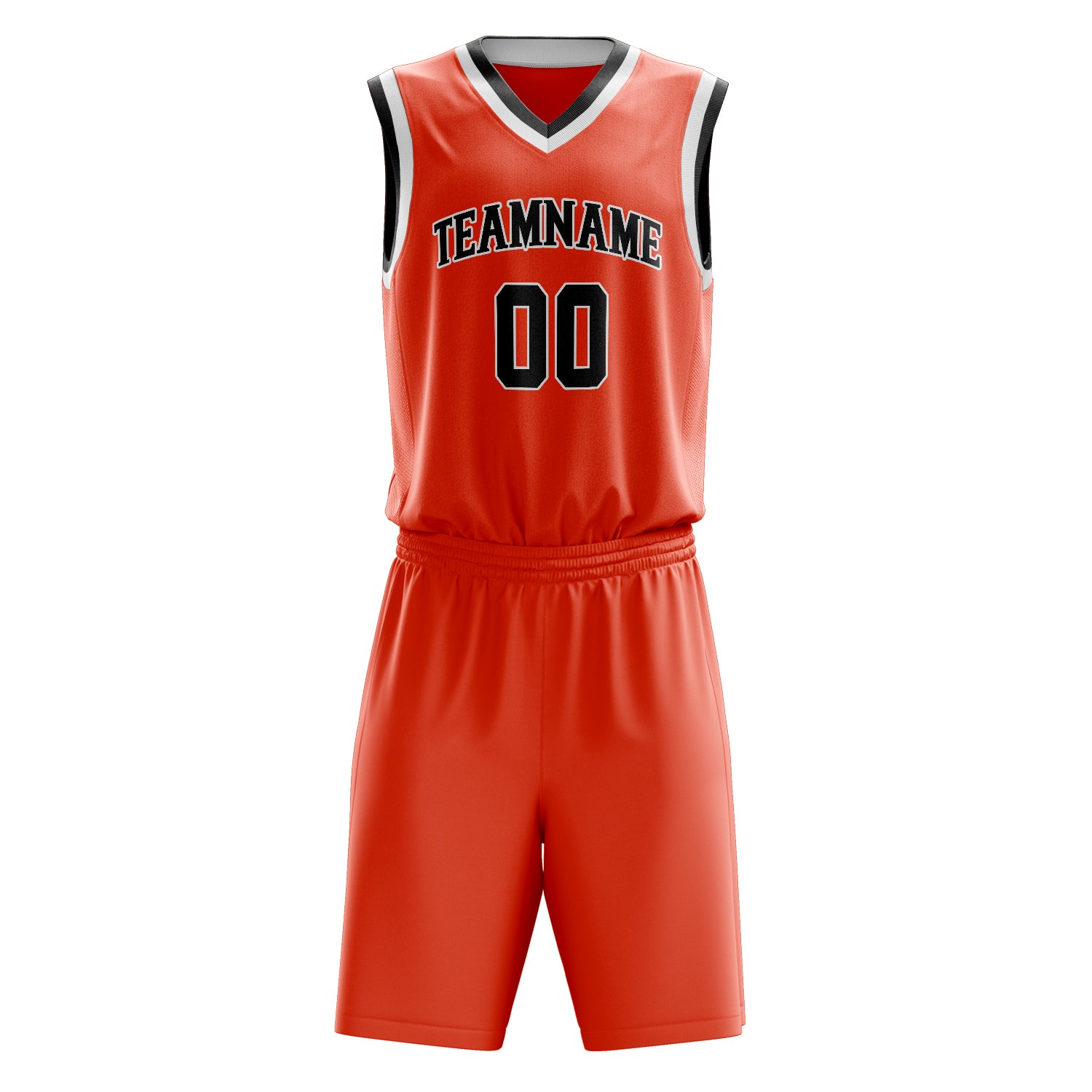 Maßgeschneidertes professionelles Orange Schwarz Basketballtrikot-Set