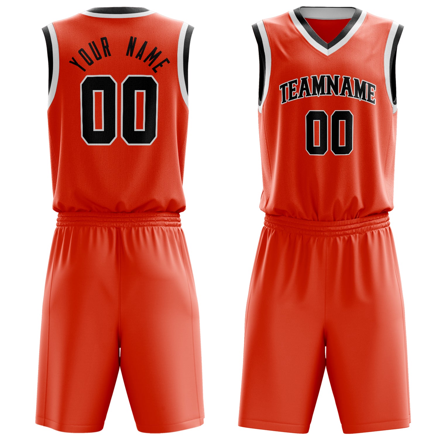 Maßgeschneidertes professionelles Orange Schwarz Basketballtrikot-Set BS03240701JG152