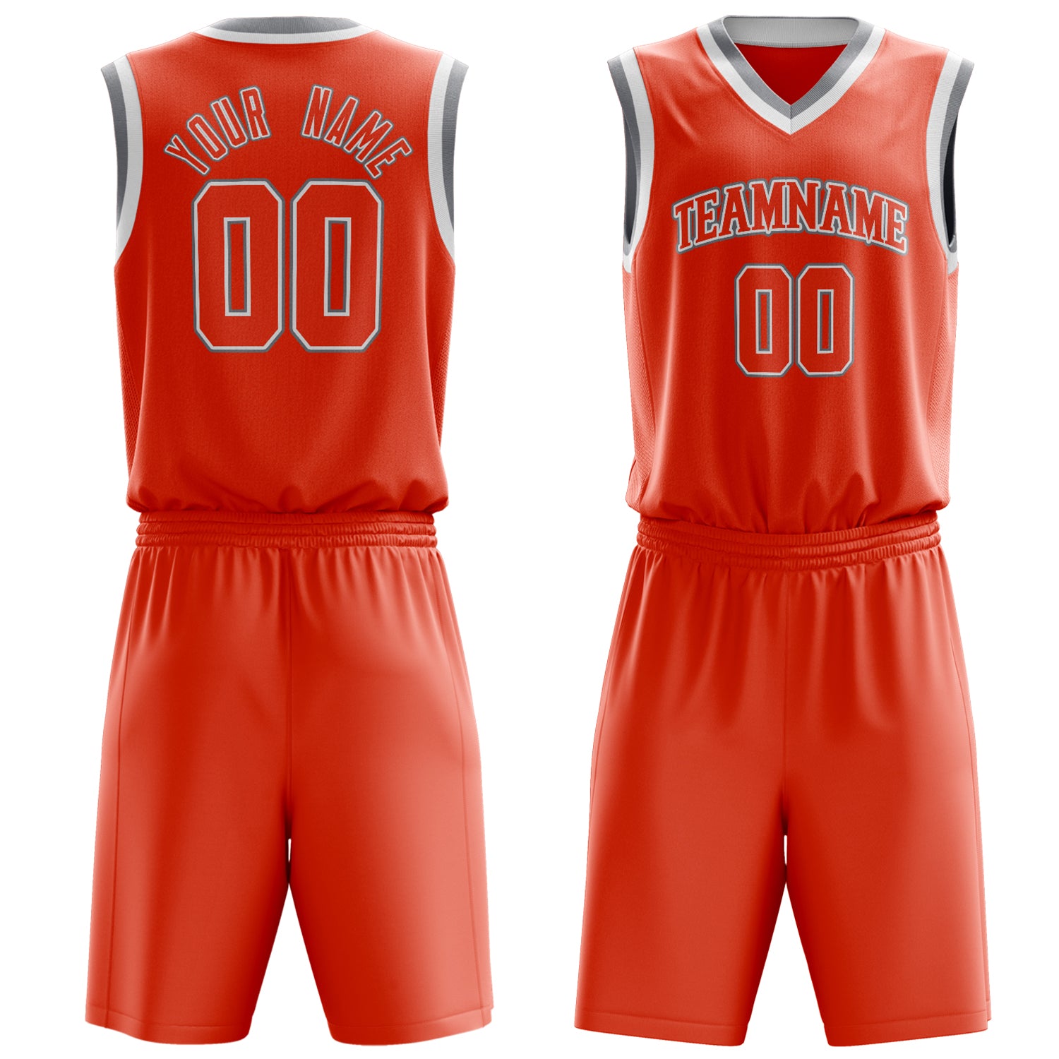 Maßgeschneidertes professionelles Orange Weiß Basketballtrikot-Set BS03240701JG153