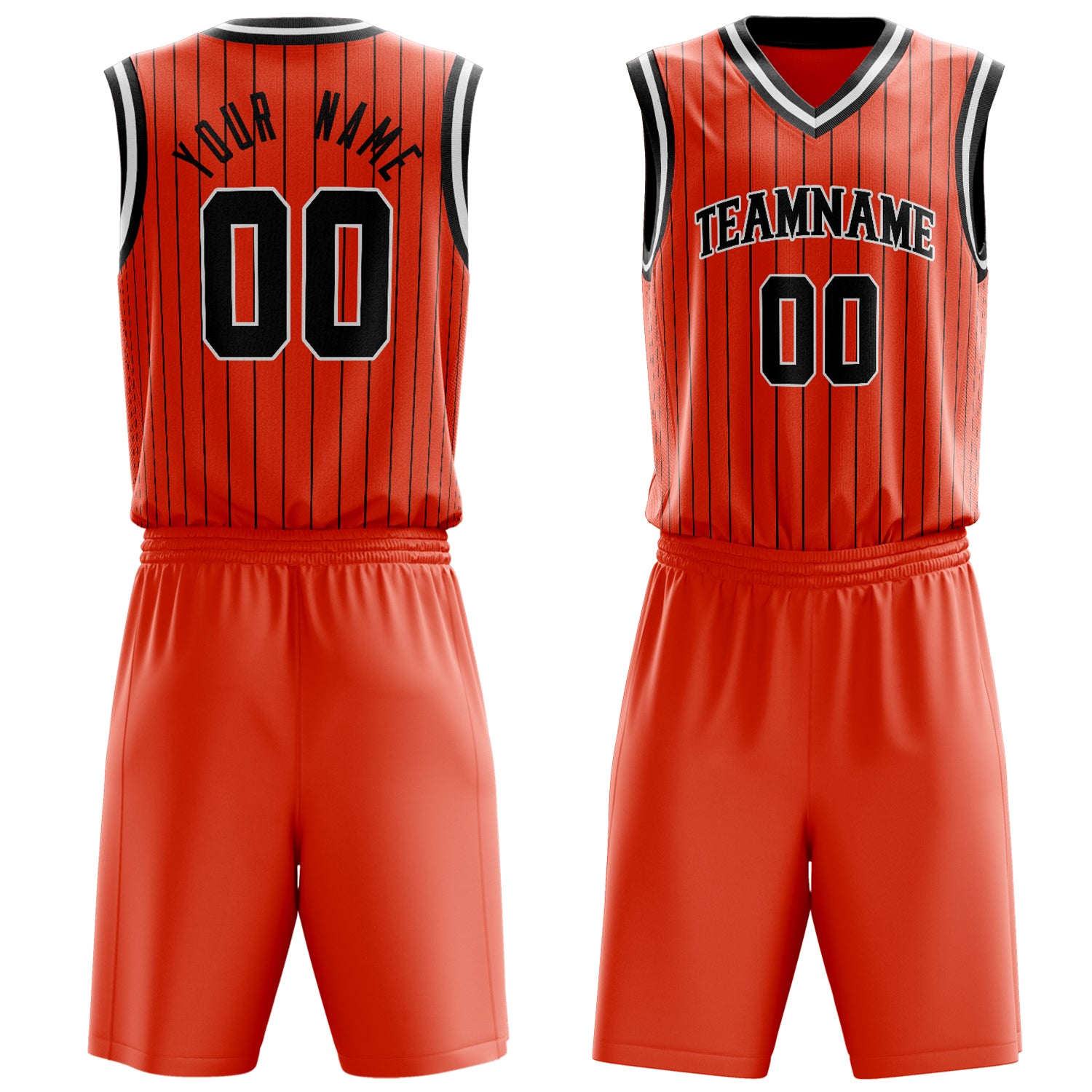 Maßgeschneidertes professionelles Orange Schwarz Basketballtrikot-Set BS03240701JG156