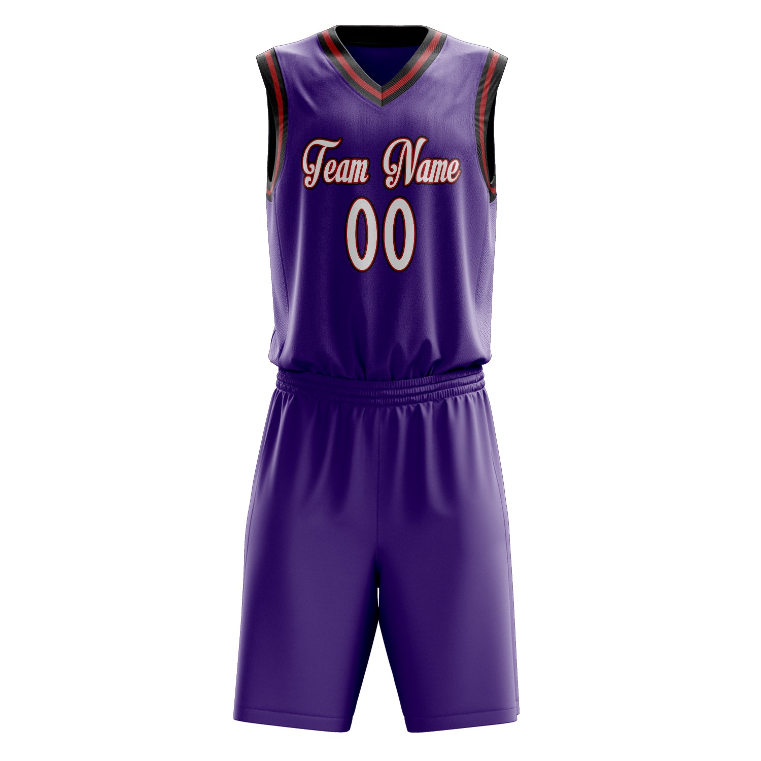 Maßgeschneidertes professionelles Lila Weiß Basketballtrikot-Set