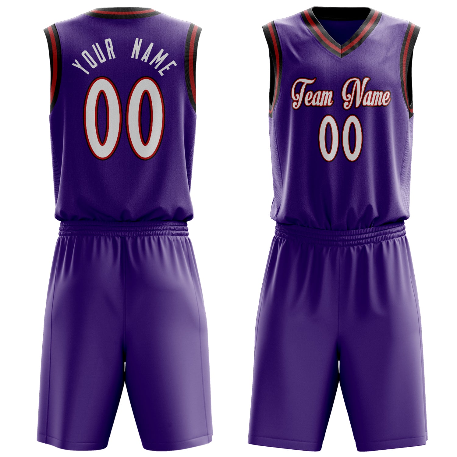 Maßgeschneidertes professionelles Lila Weiß Basketballtrikot-Set BS03240701JG184