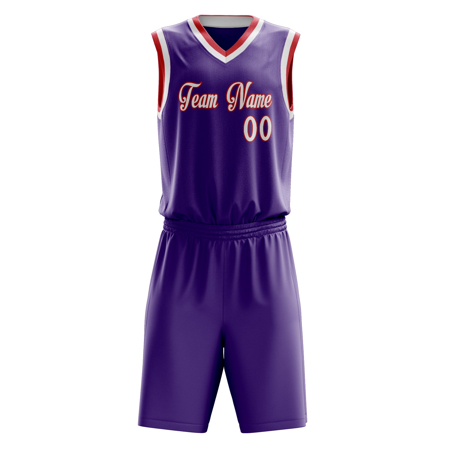 Maßgeschneidertes professionelles Lila Weiß Basketballtrikot-Set