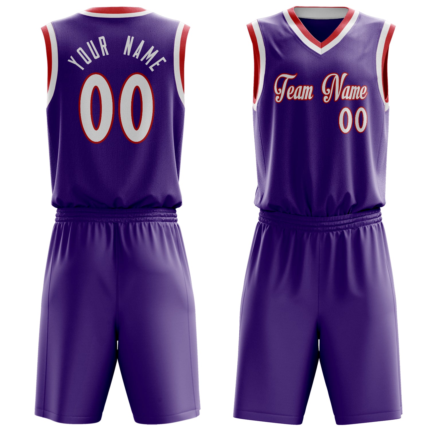 Maßgeschneidertes professionelles Lila Weiß Basketballtrikot-Set BS03240701JG185