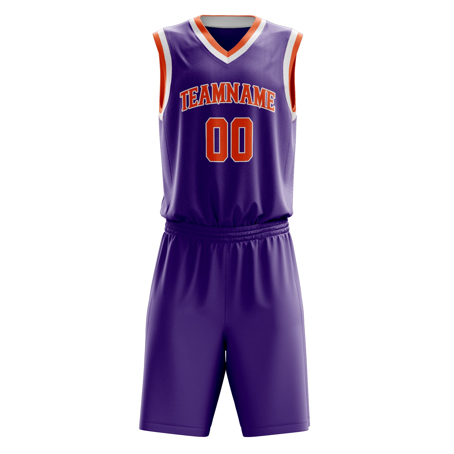 Maßgeschneidertes professionelles Lila Orange Basketballtrikot-Set