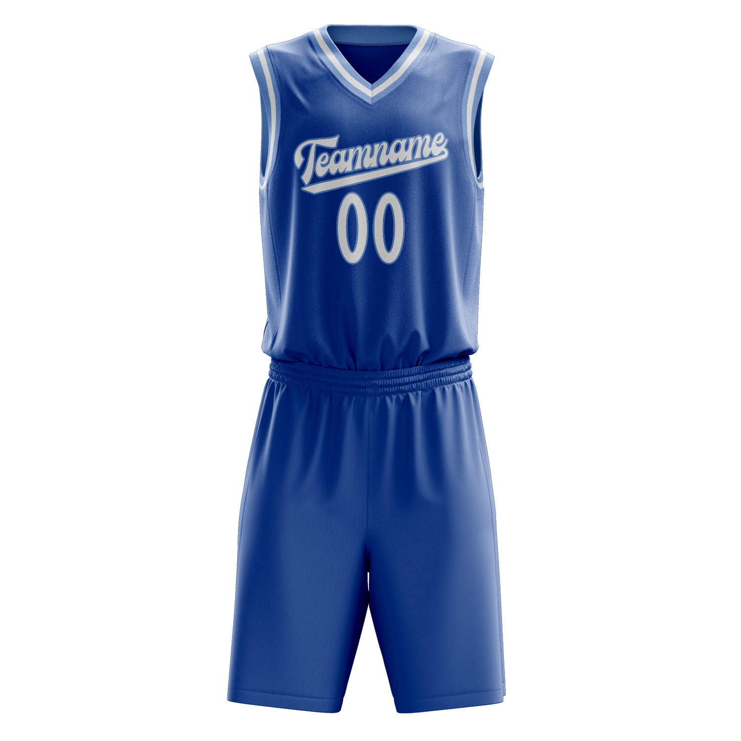 Maßgeschneidertes professionelles Königsblau Weiß Basketballtrikot-Set