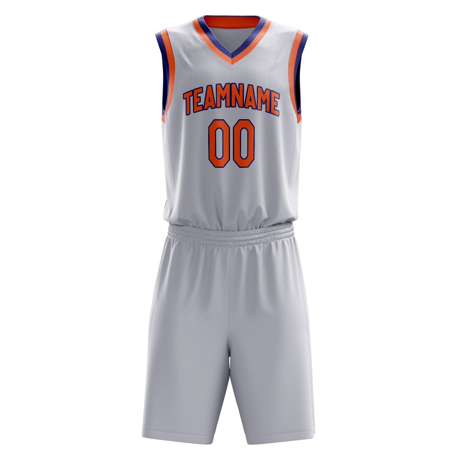 Maßgeschneidertes professionelles Weiß Orange Basketballtrikot-Set